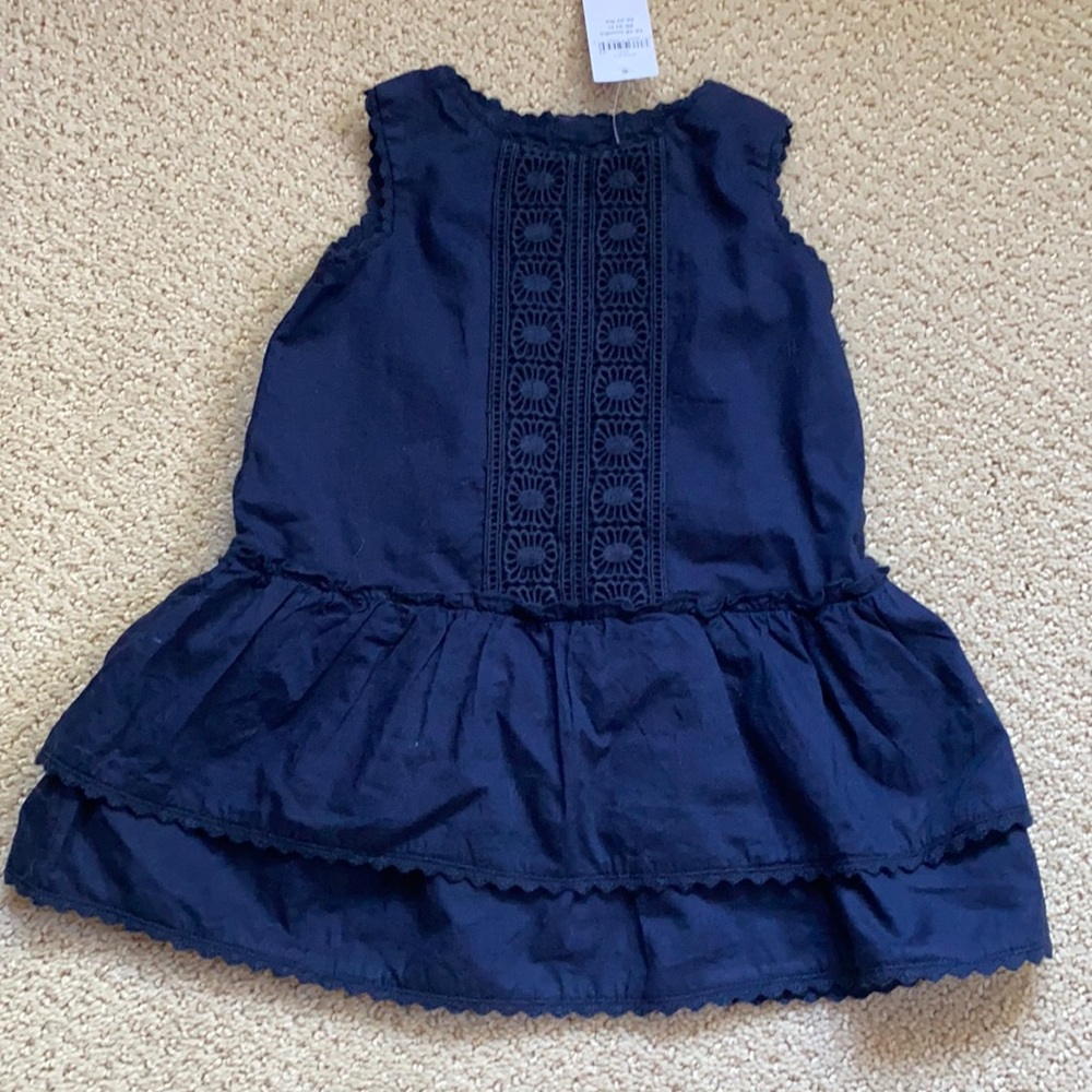 Baby Gap Navy Ruffled Dress 12-18m NWT